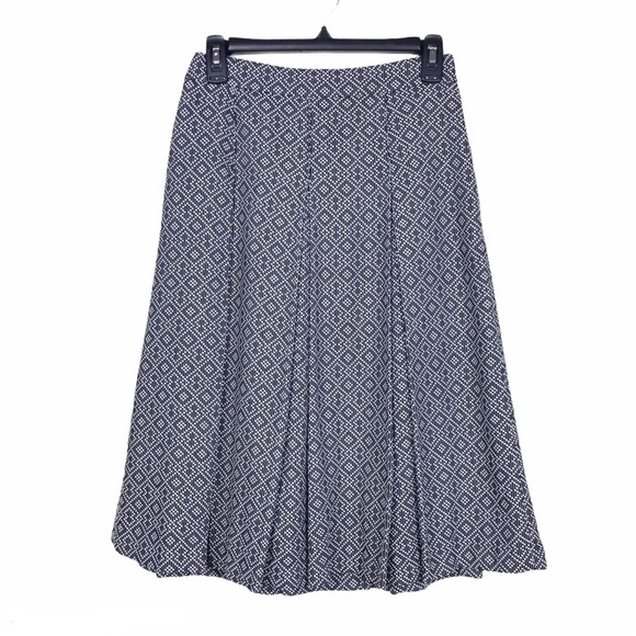 Halogen Geometric Pleated Embroidered Midi Skirt 0 - Picture 2 of 6